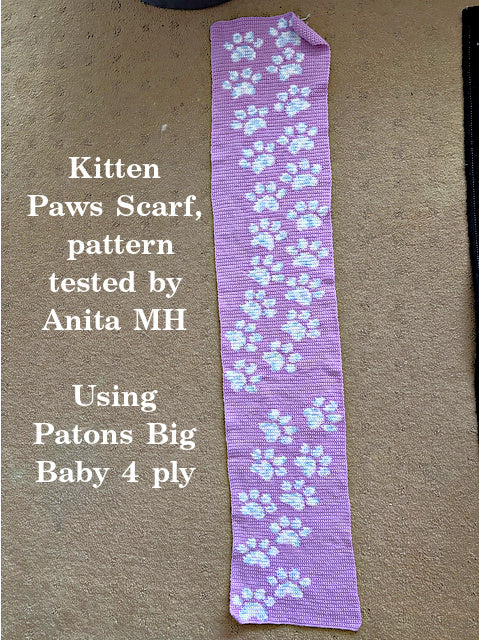Crochet Pattern - Kitten Paws Scarf