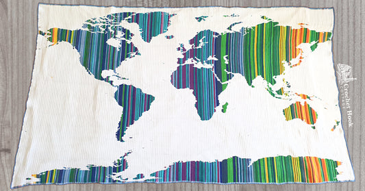 Crochet Pattern - Planet Earth Blanket in overlay mosaic crochet, temperature blanket pattern