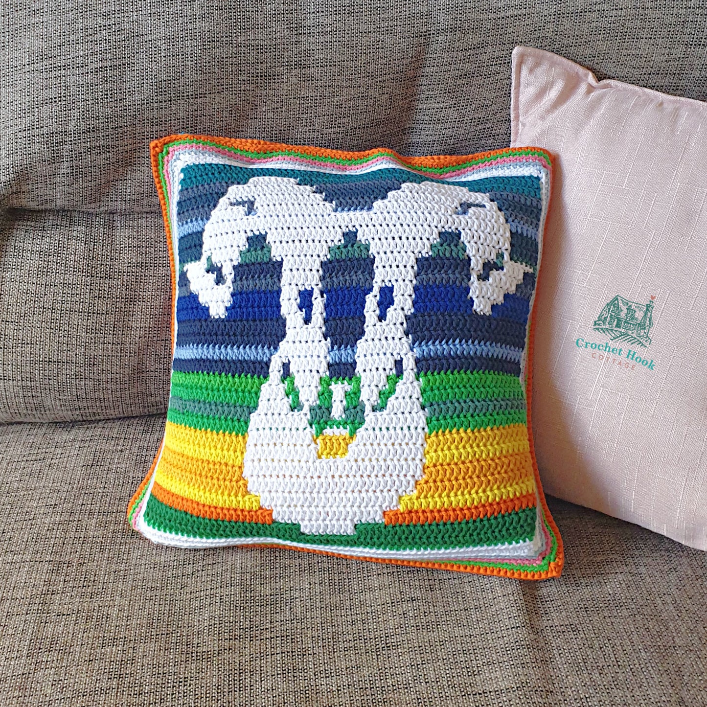 Crochet Pattern - Aries Cushion Cover - mosaic crochet pattern
