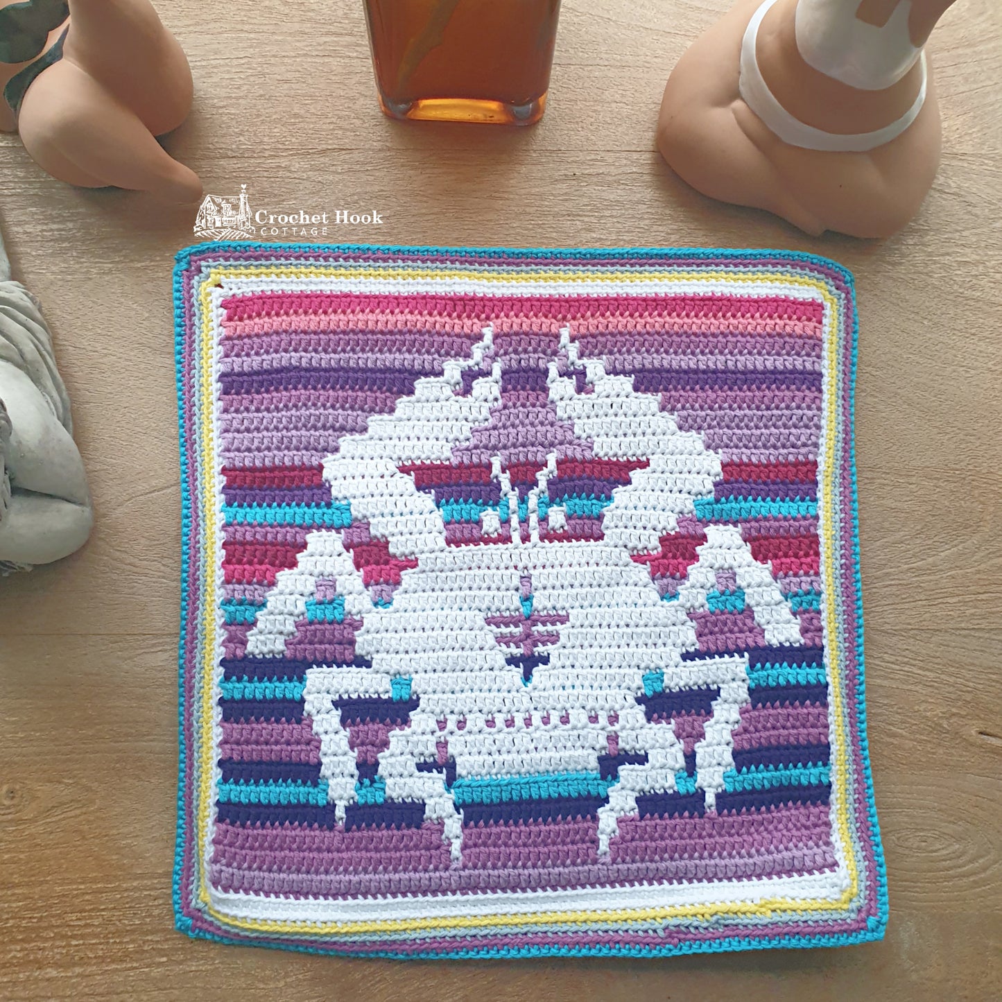 Crochet Pattern - Cancer Cushion Cover - mosaic crochet pattern