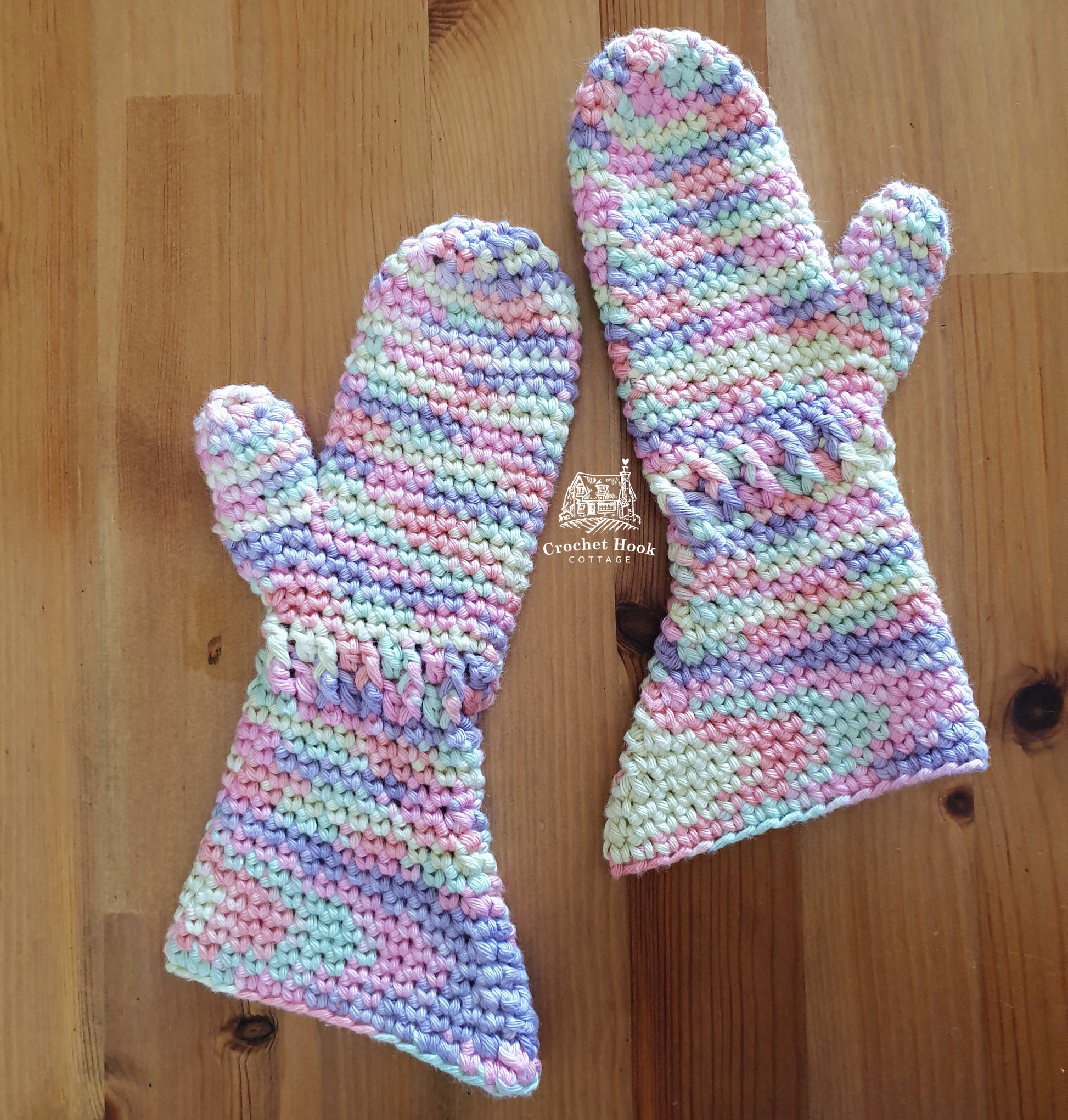 Childrens Gauntlet Style Mittens Color Camilla, available in sizes Small, medium and large, to fit ages 1 to 7 years - www.crochethookcottage.com