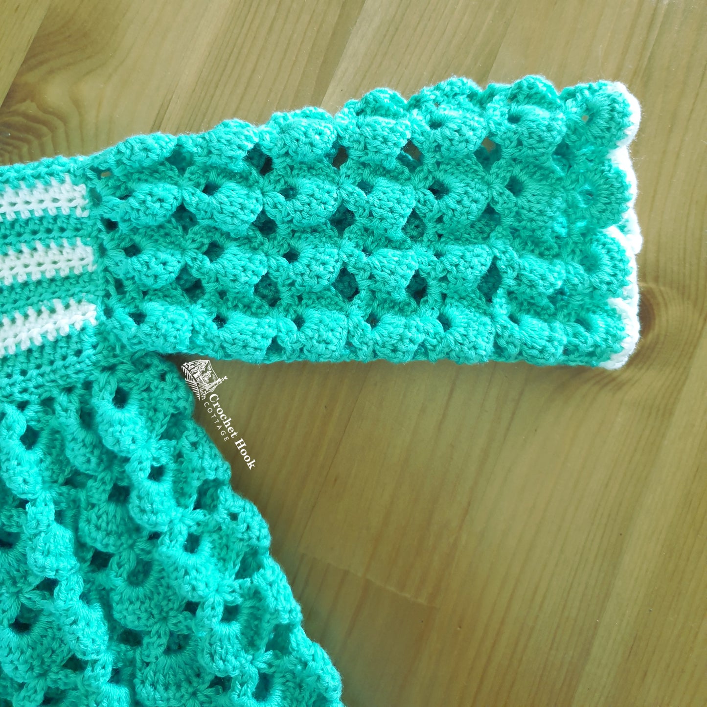 Dainty Crochet Smock, 70s style newborn baby dress
