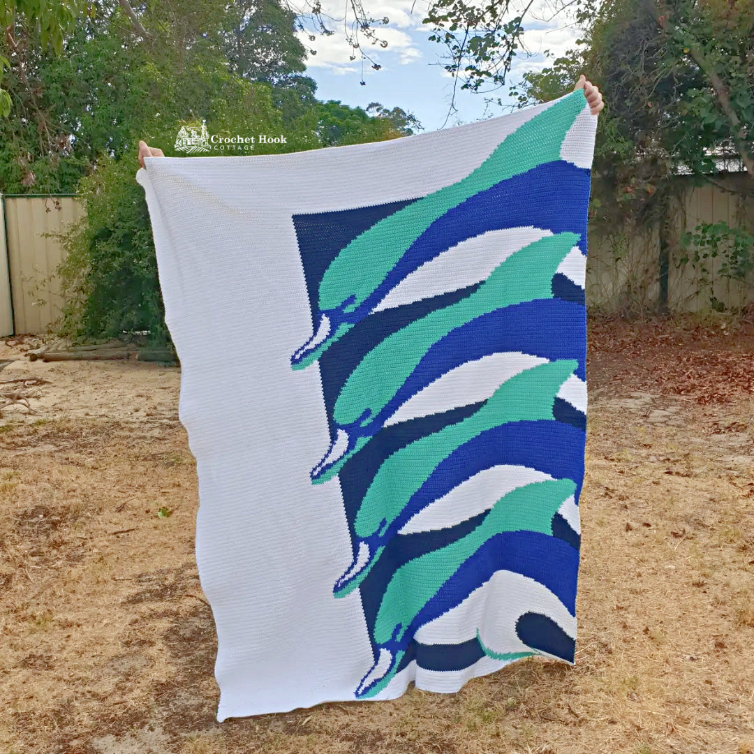Crochet Pattern - Dolphins Blanket