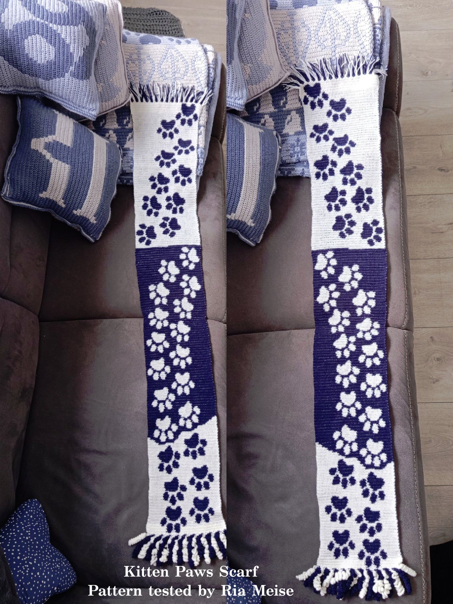 Crochet Pattern - Kitten Paws Scarf