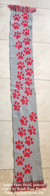 Crochet Pattern - Kitten Paws Scarf
