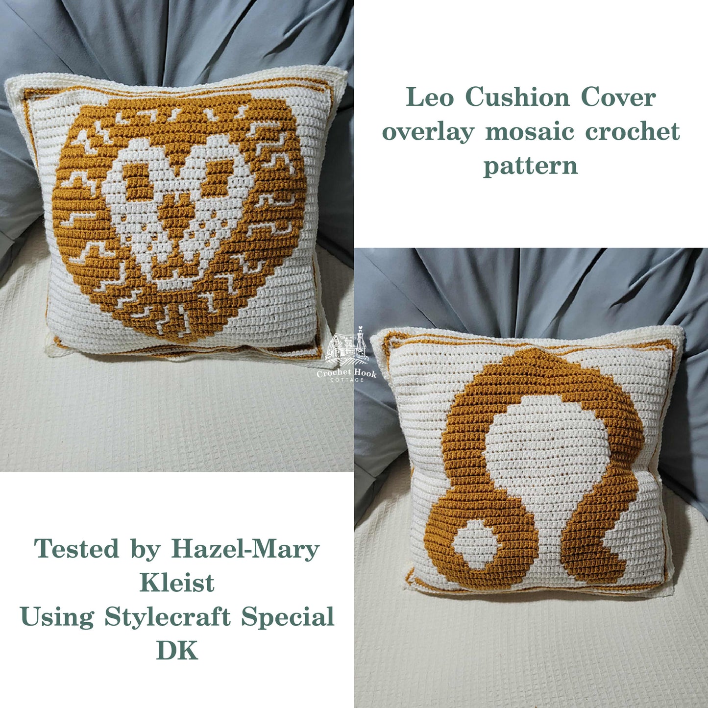 Crochet Pattern - Leo Cushion Cover - mosaic crochet pattern