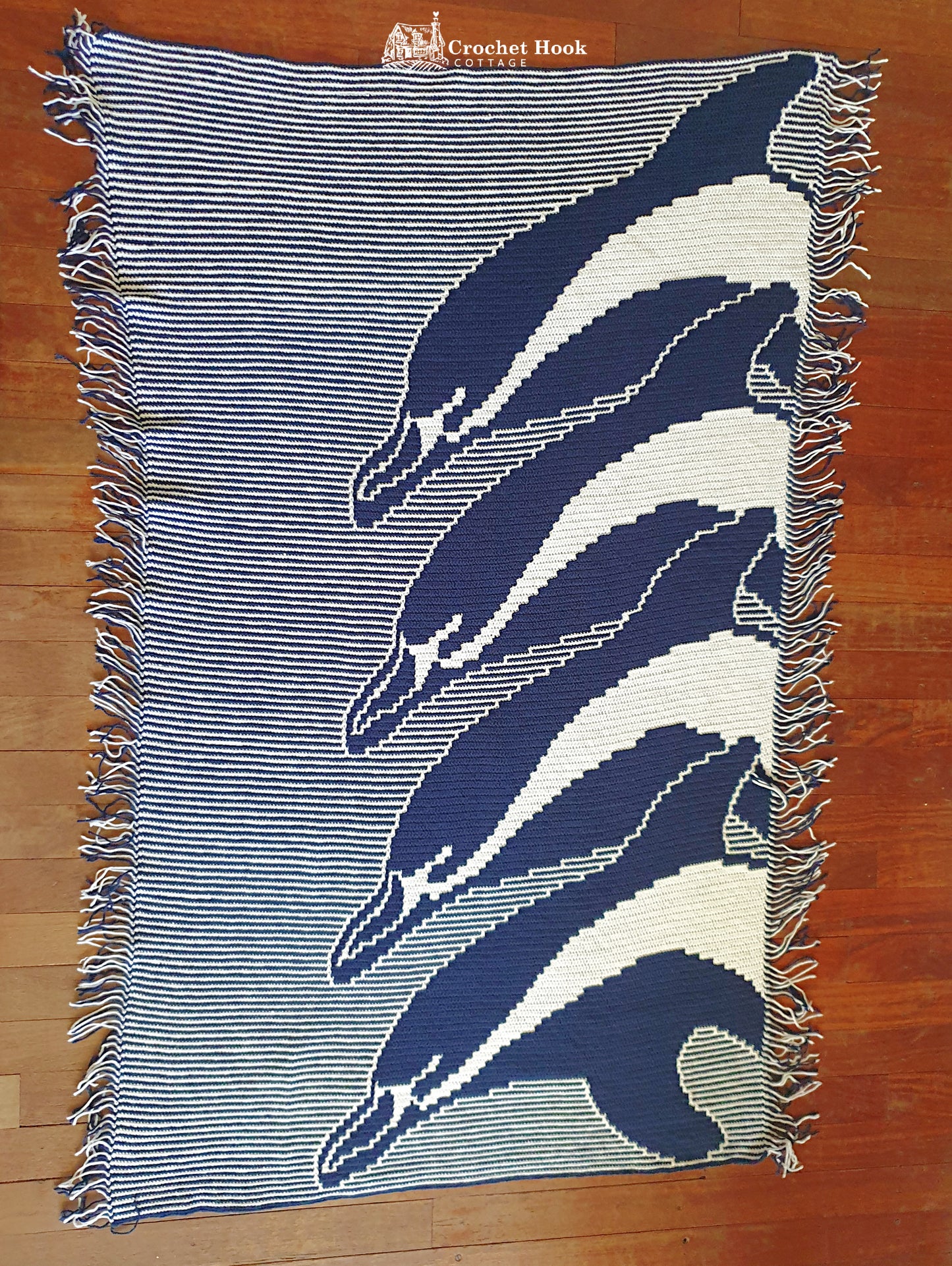 CROCHET PATTERN - Mosaic Dolphins, PDF Digital Download