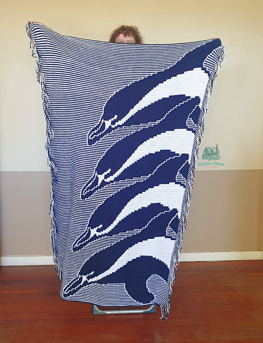 CROCHET PATTERN - Mosaic Dolphins, PDF Digital Download