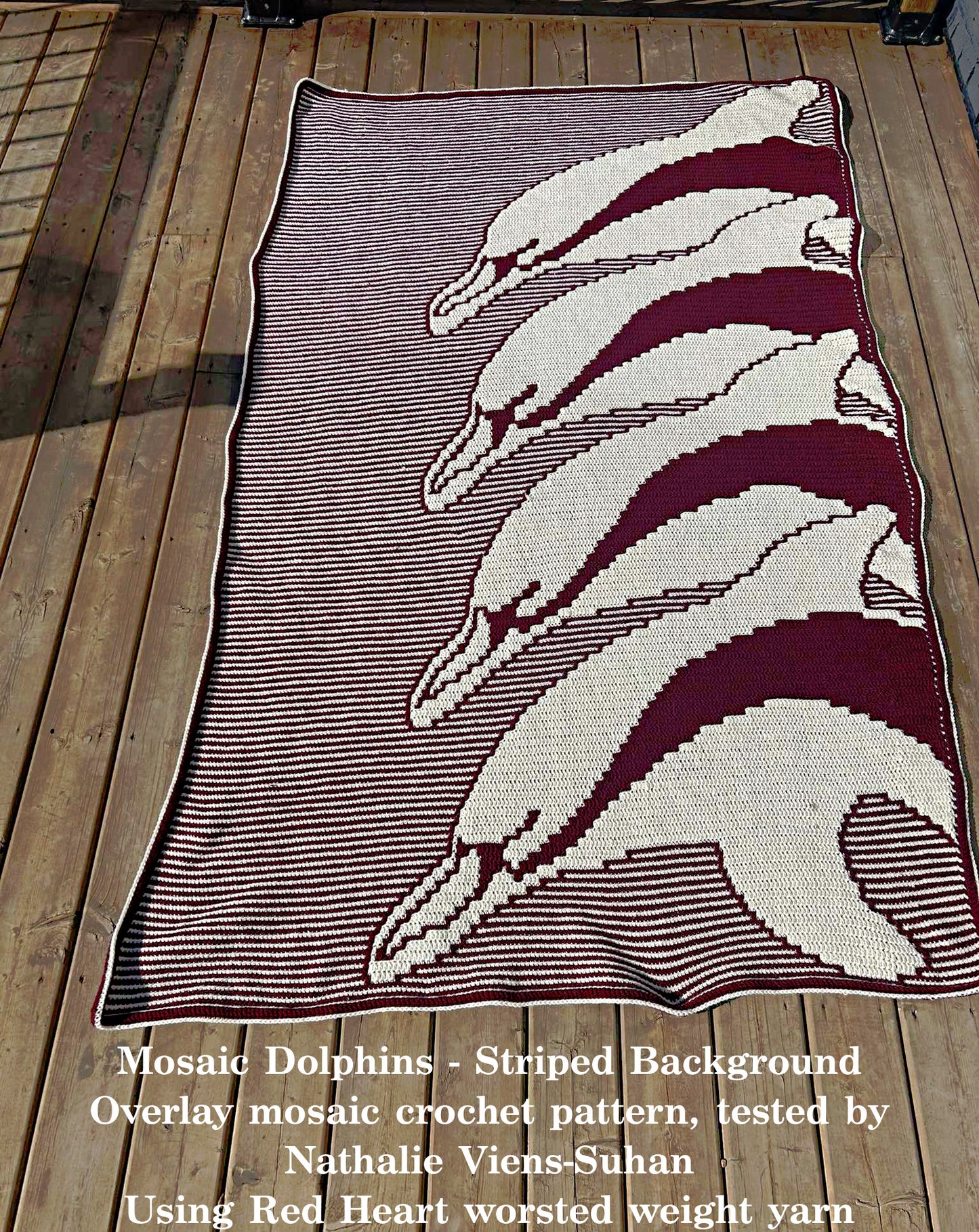CROCHET PATTERN - Mosaic Dolphins, PDF Digital Download