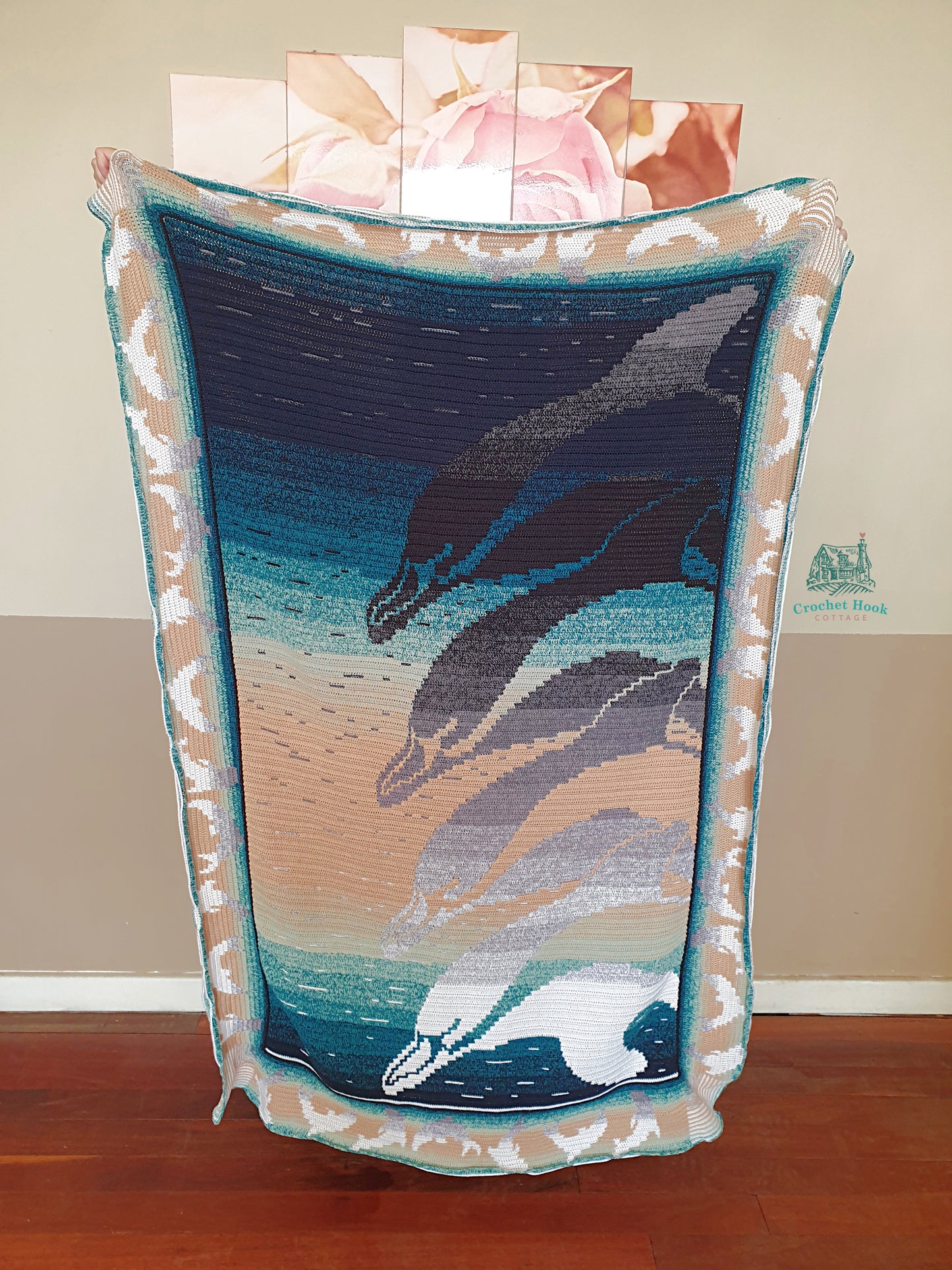 CROCHET PATTERN - Mosaic Dolphins, PDF Digital Download