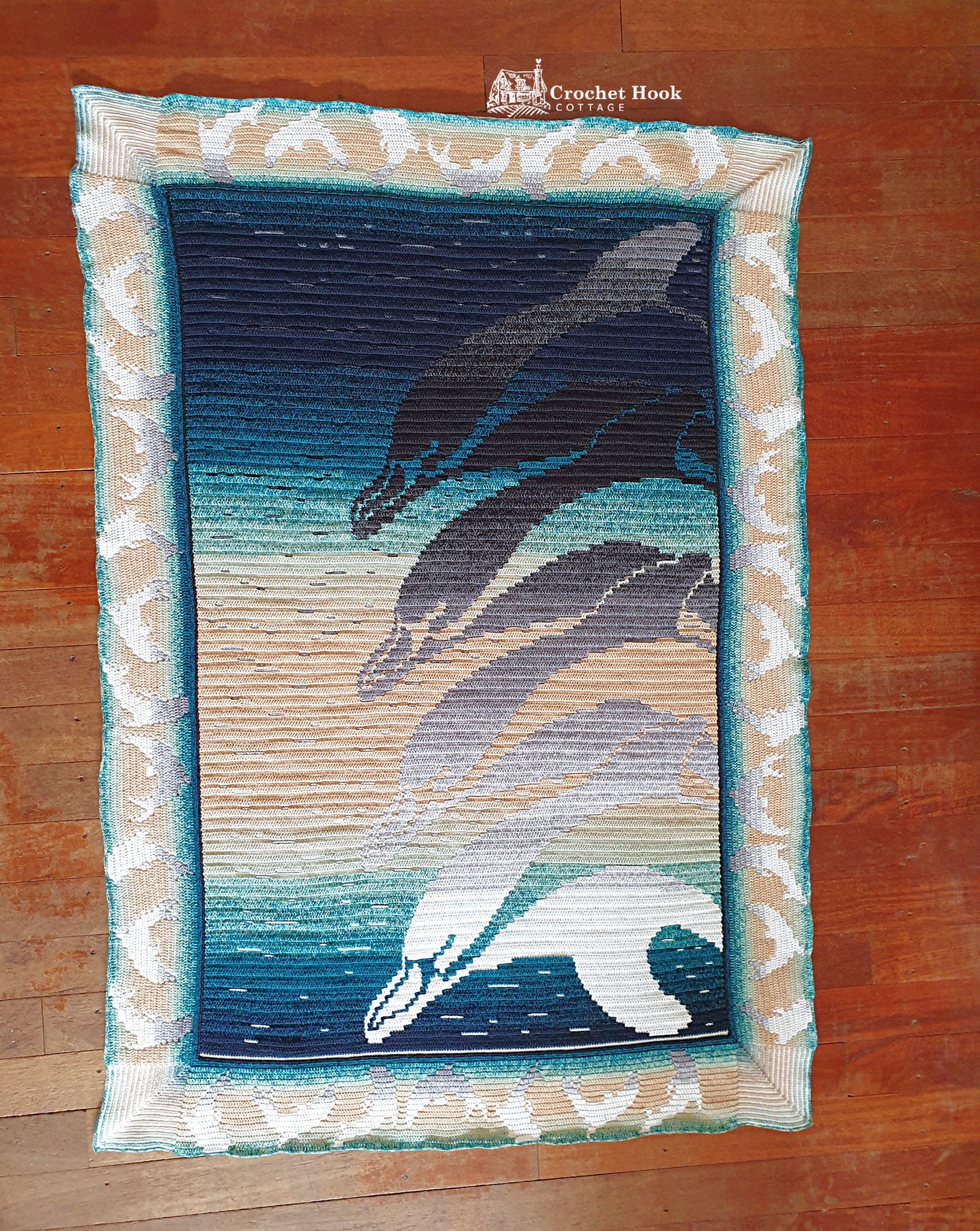 CROCHET PATTERN - Mosaic Dolphins, PDF Digital Download