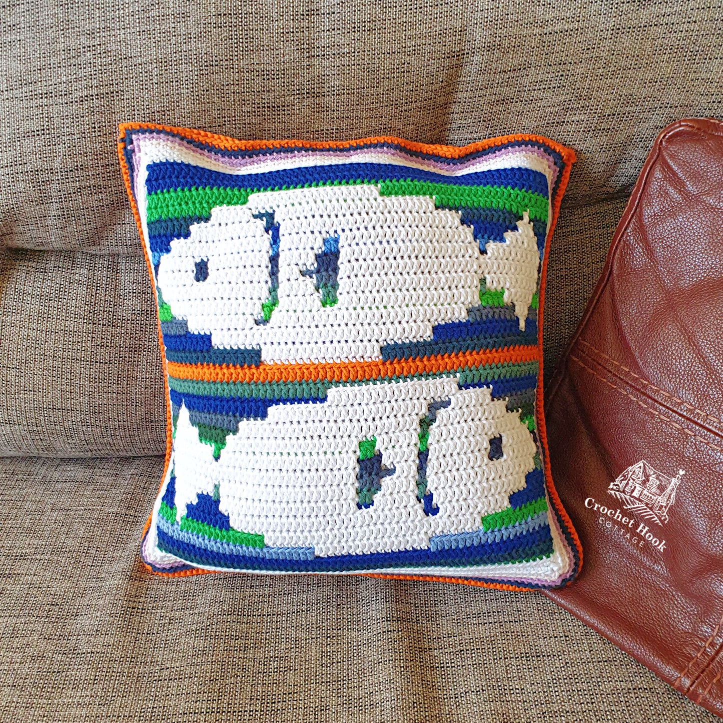 Crochet Pattern - Pisces Cushion Cover - mosaic crochet pattern