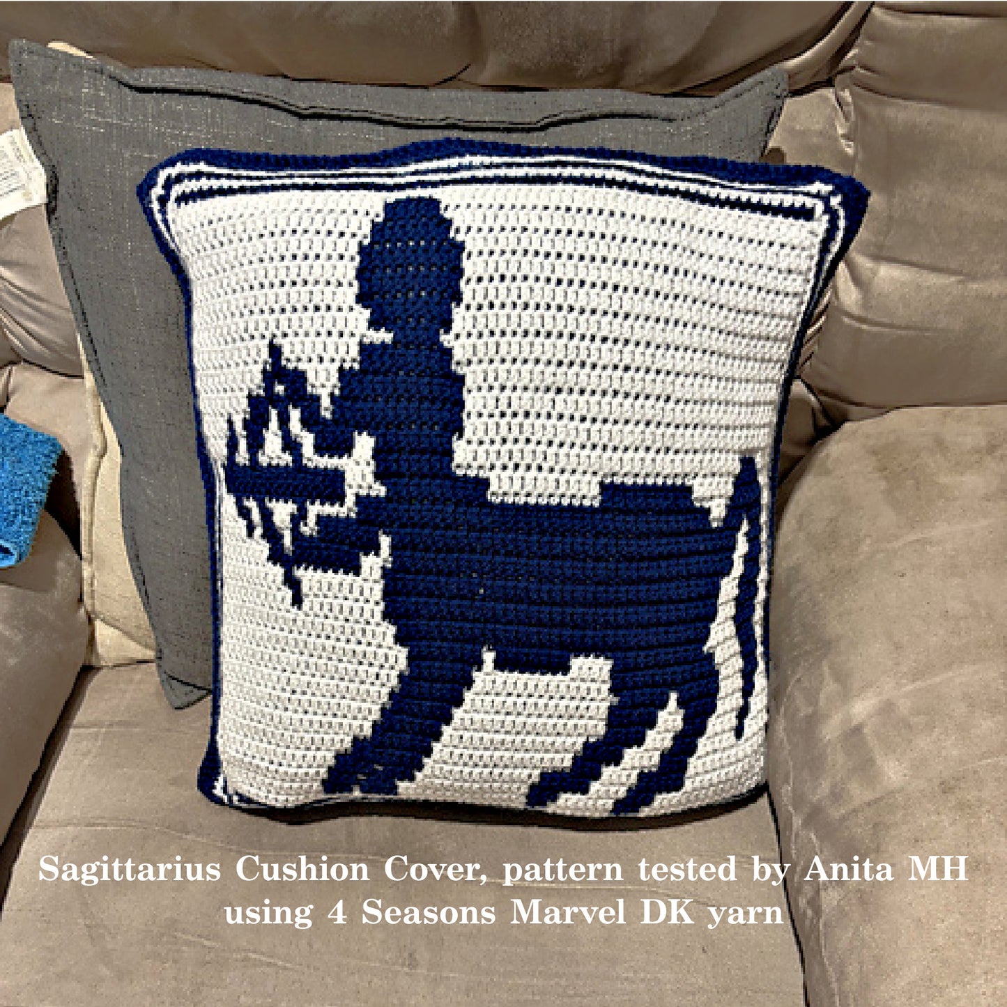 Crochet Pattern - Sagittarius Cushion Cover - mosaic crochet pattern