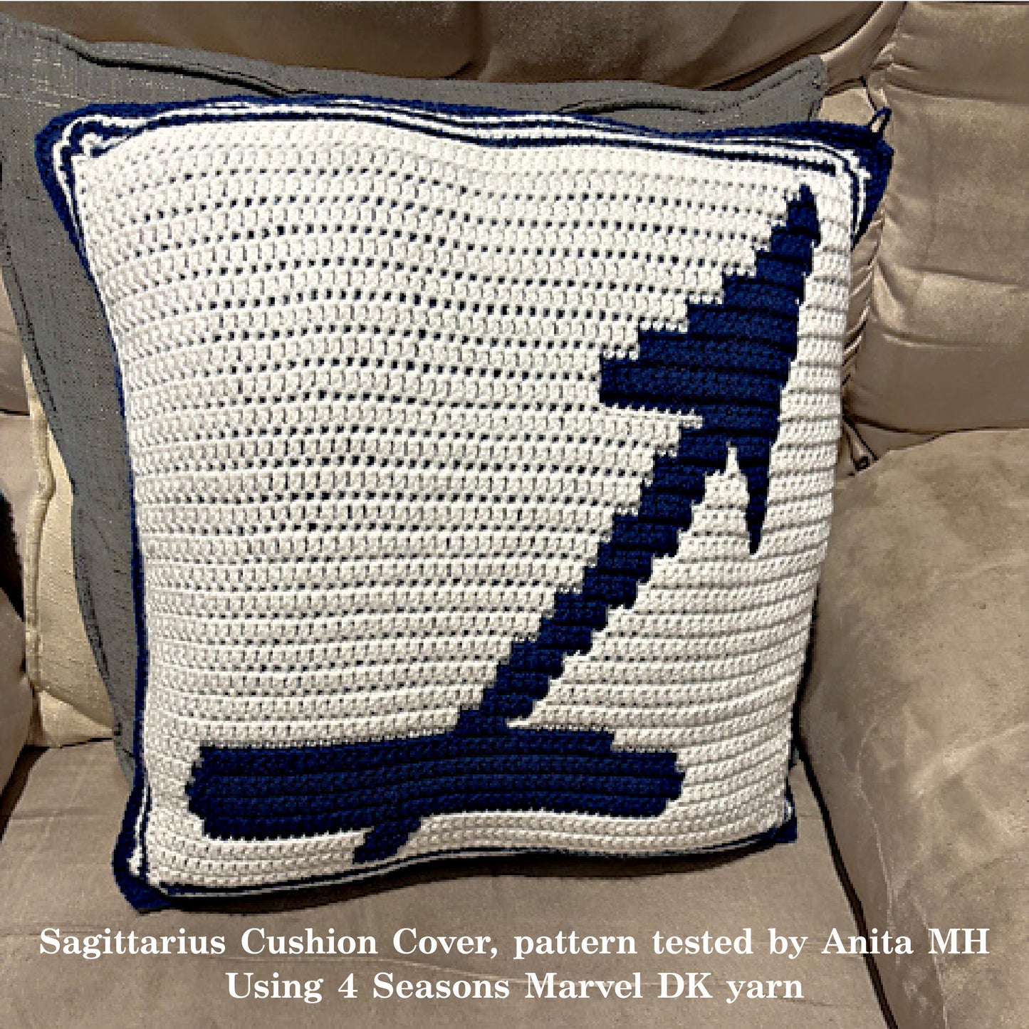 Crochet Pattern - Sagittarius Cushion Cover - mosaic crochet pattern