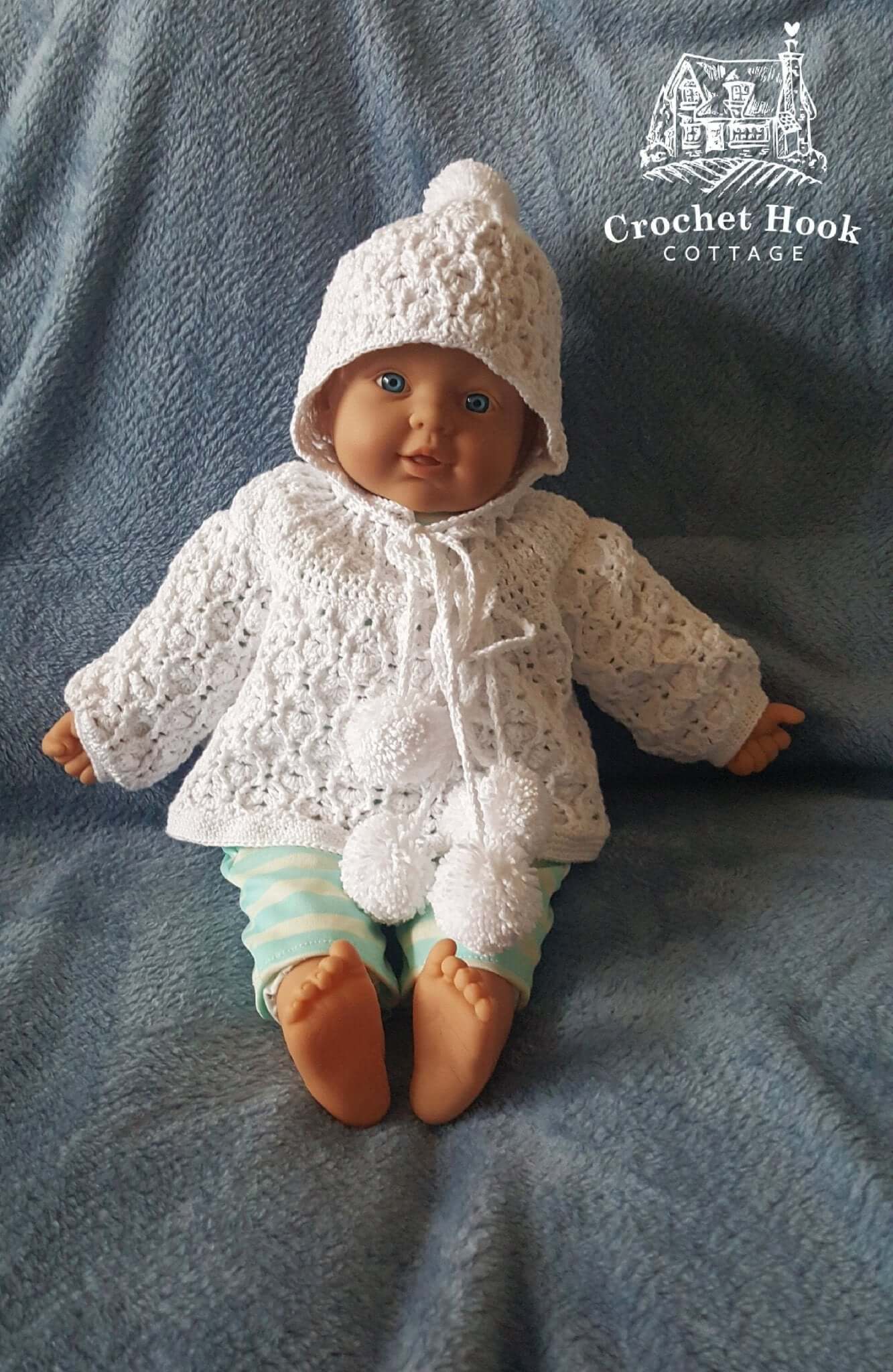 Baby Smock Top and Hat - www.crochethookcottage.com