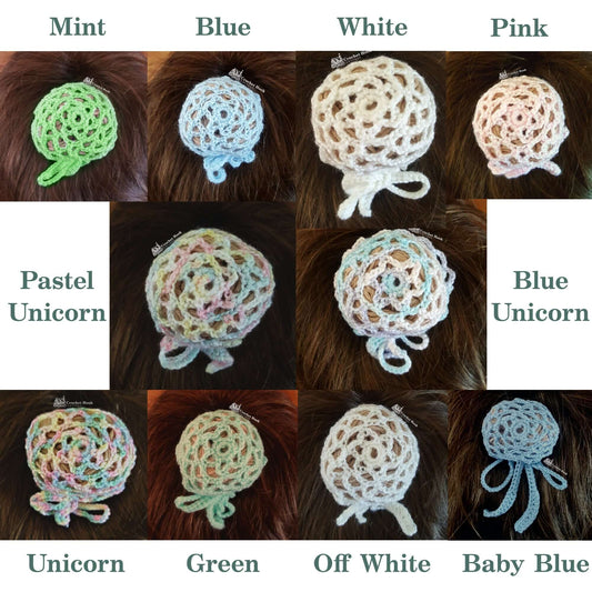 Ballerina Hair Bun Covers, Hair Snoods - www.crochethookcottage.com