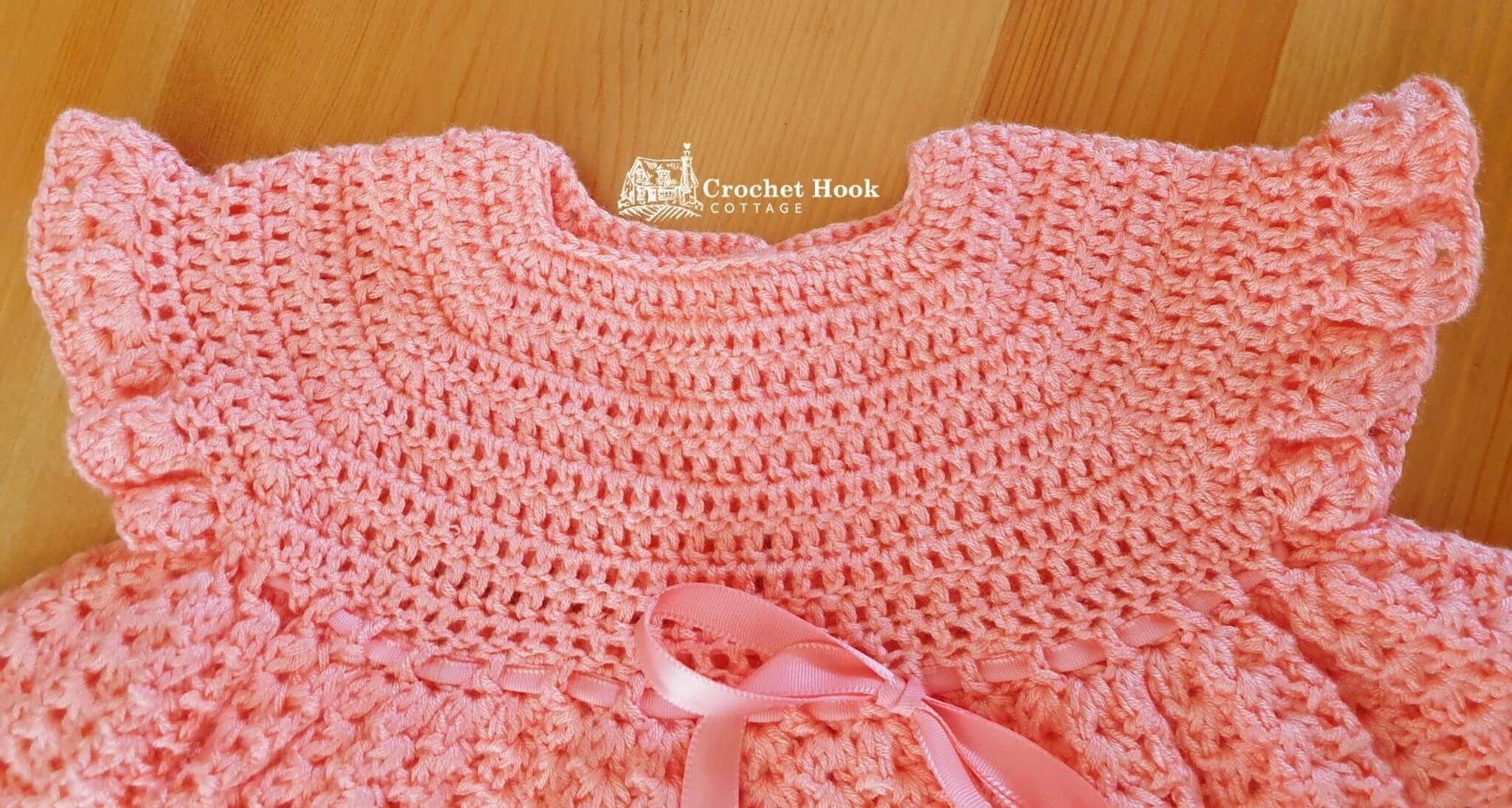 Coral Pink Princess Baby Dress - www.crochethookcottage.com