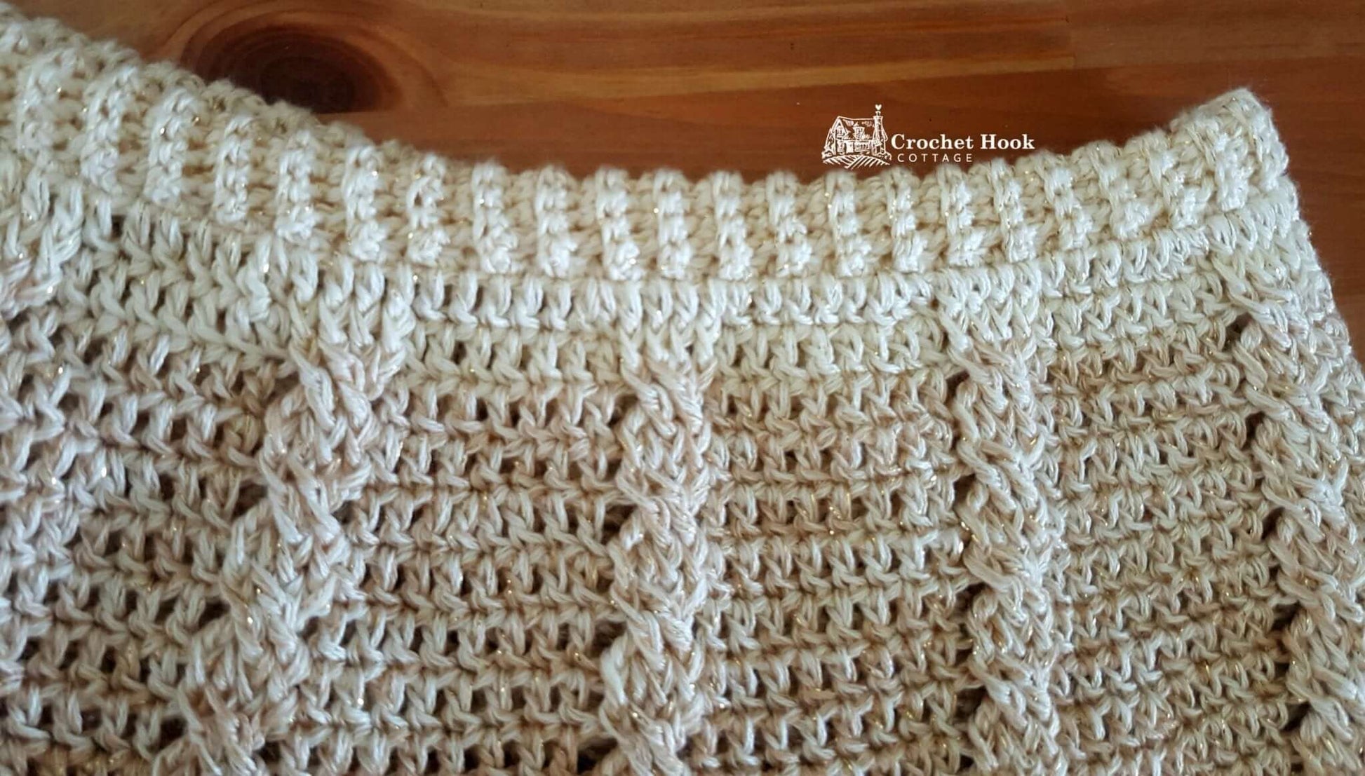 CROCHET PATTERN - Ladies Short Cable Poncho, US Terminology - www.crochethookcottage.com