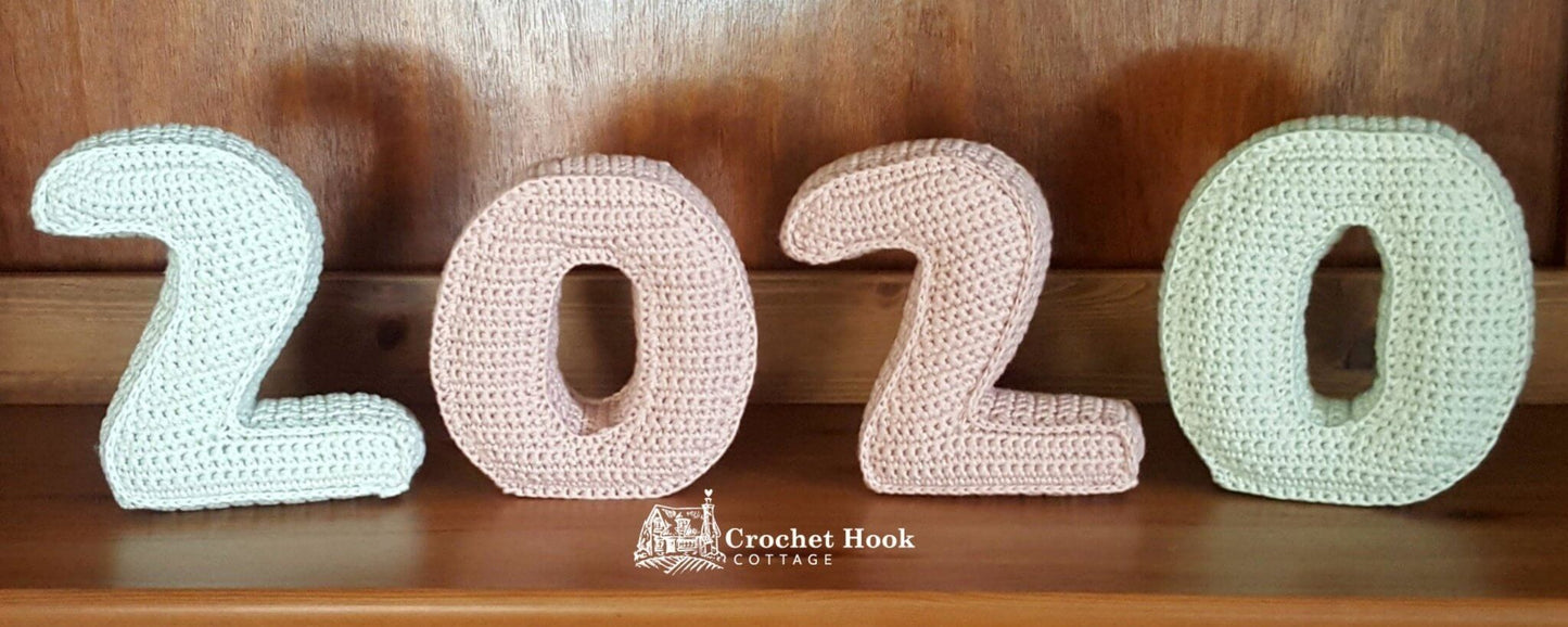 CROCHET PATTERN - soft crochet numbers, US Terminology - www.crochethookcottage.com