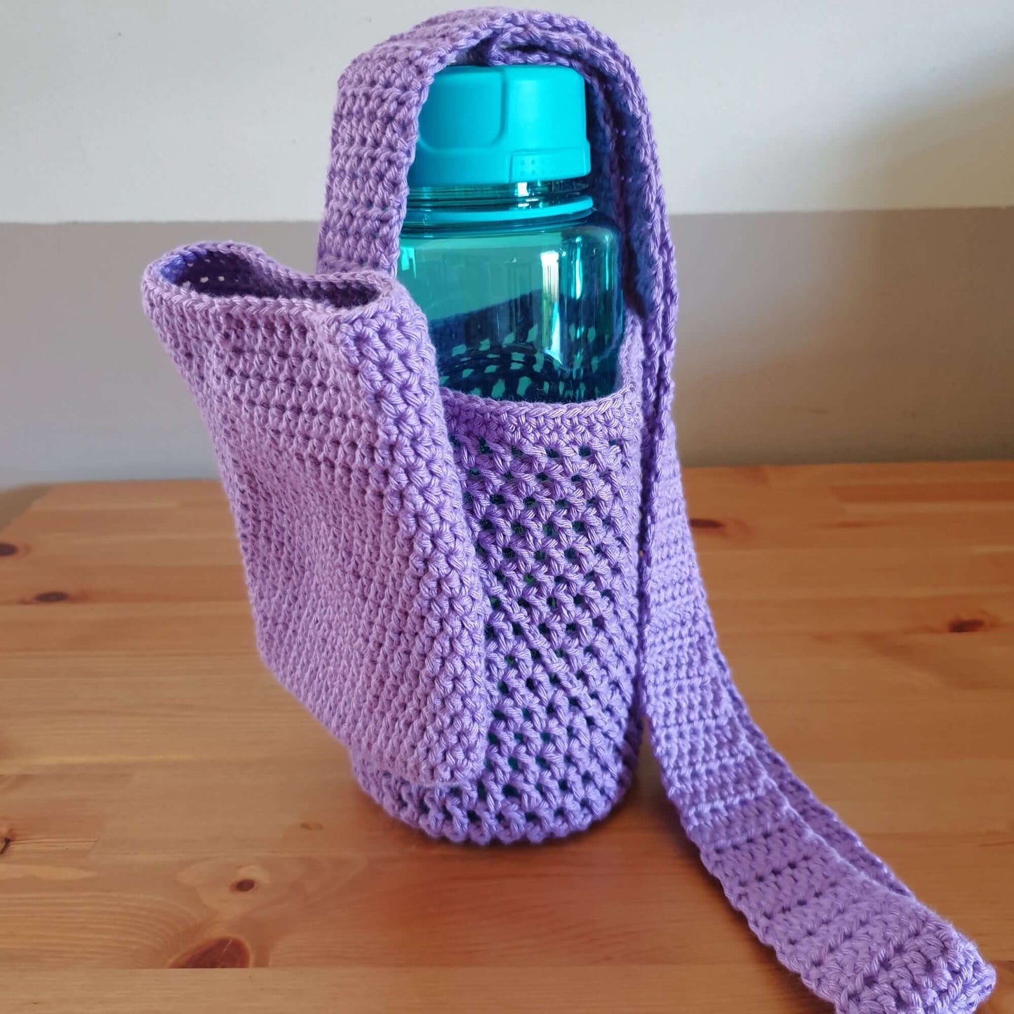 Crossbody Bottle Holder with Phone Pouch - www.crochethookcottage.com