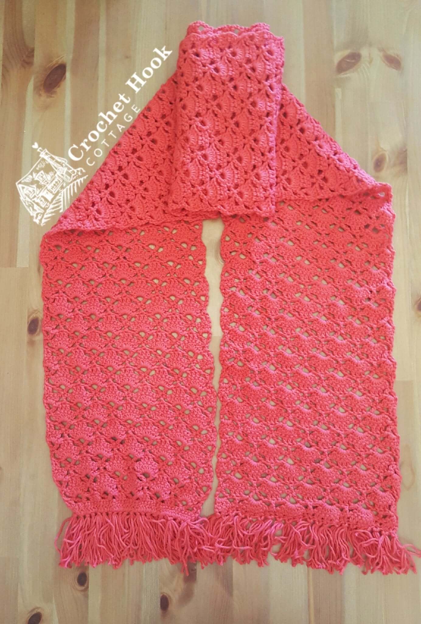 Fringed Glamour Scarf - www.crochethookcottage.com