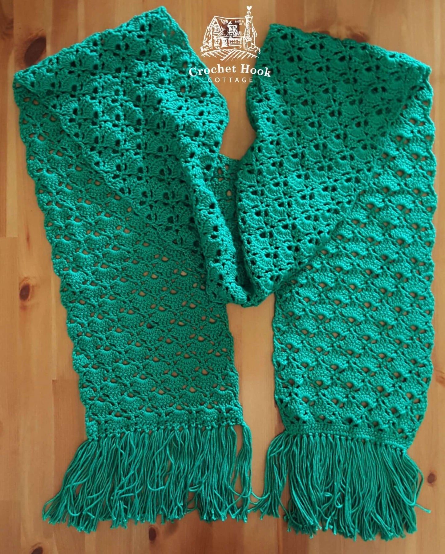 Fringed Glamour Scarf - www.crochethookcottage.com