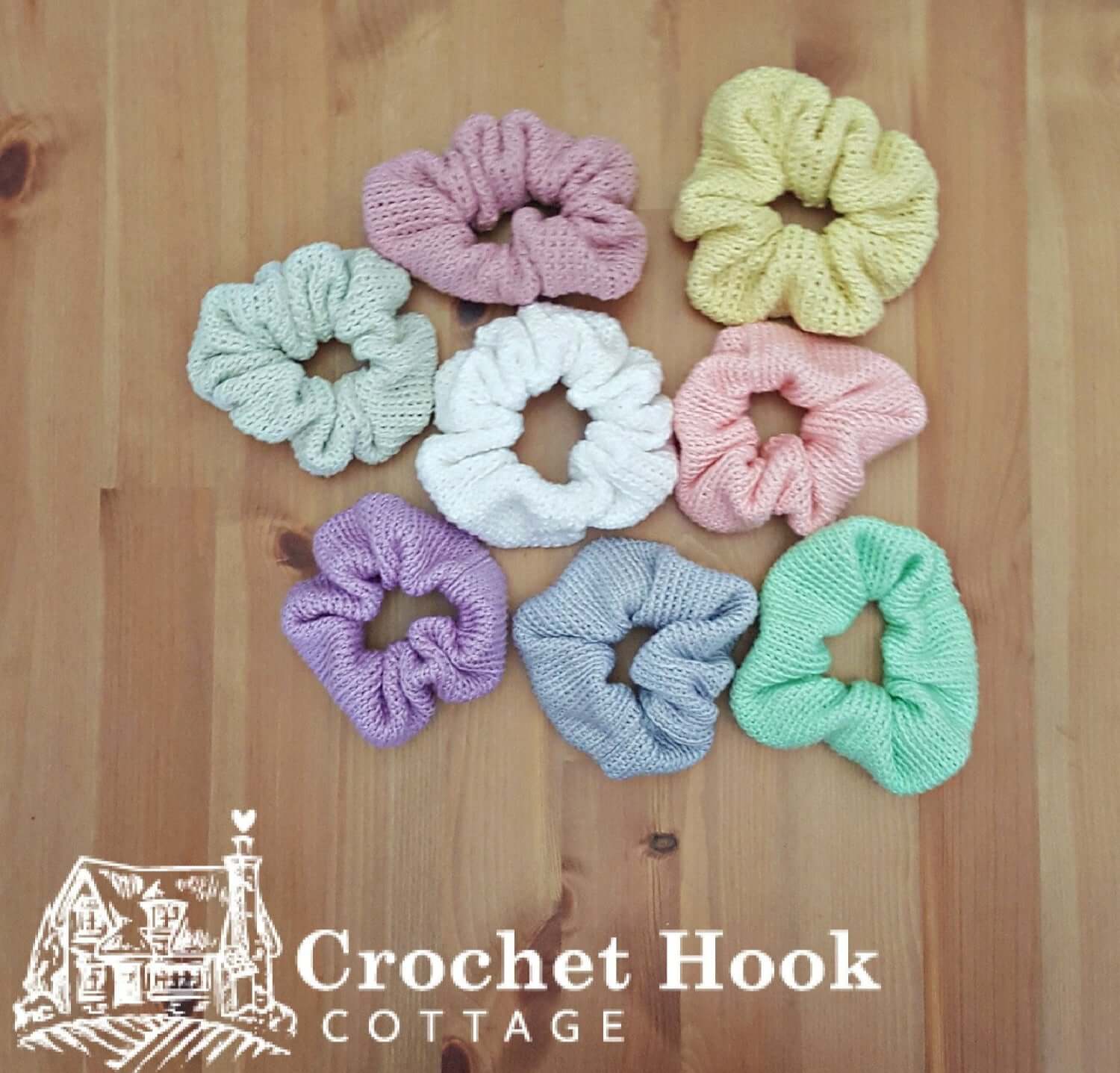 Hair Scrunchies, available in assorted colours - www.crochethookcottage.com