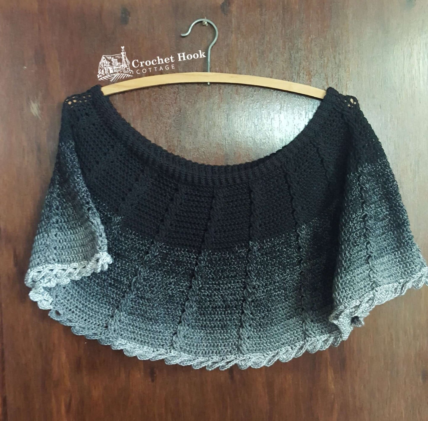 Ladies Short Cable Poncho - www.crochethookcottage.com