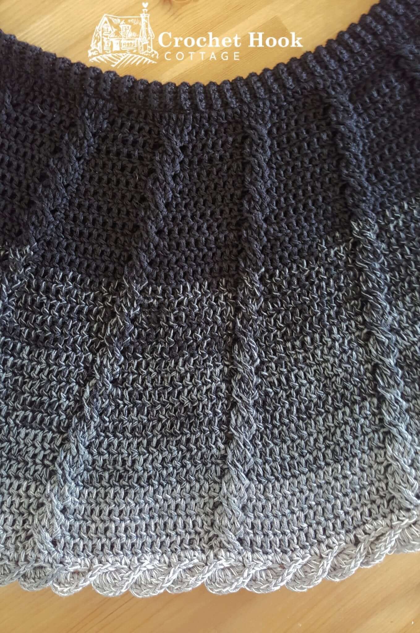 Ladies Short Cable Poncho - www.crochethookcottage.com