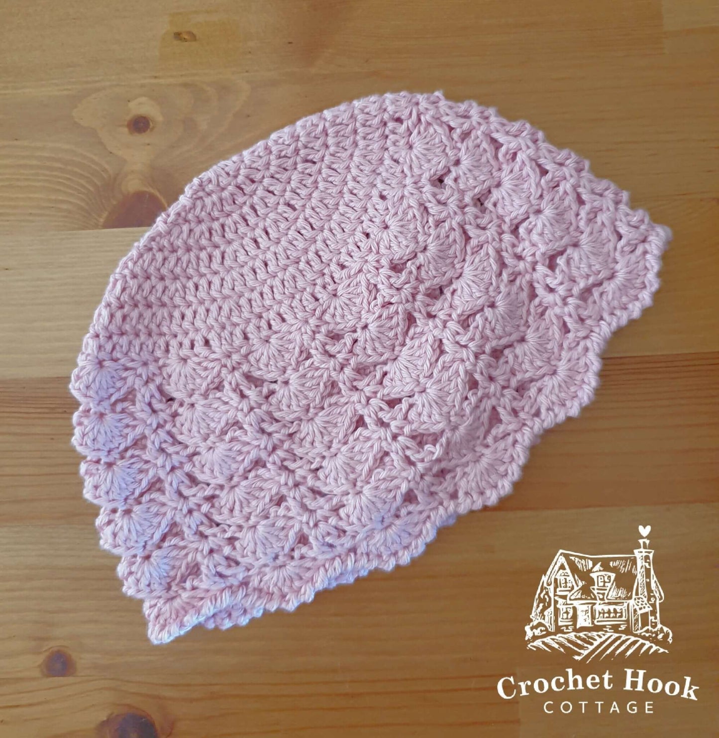 Light Rose Joyce Baby Hat - www.crochethookcottage.com