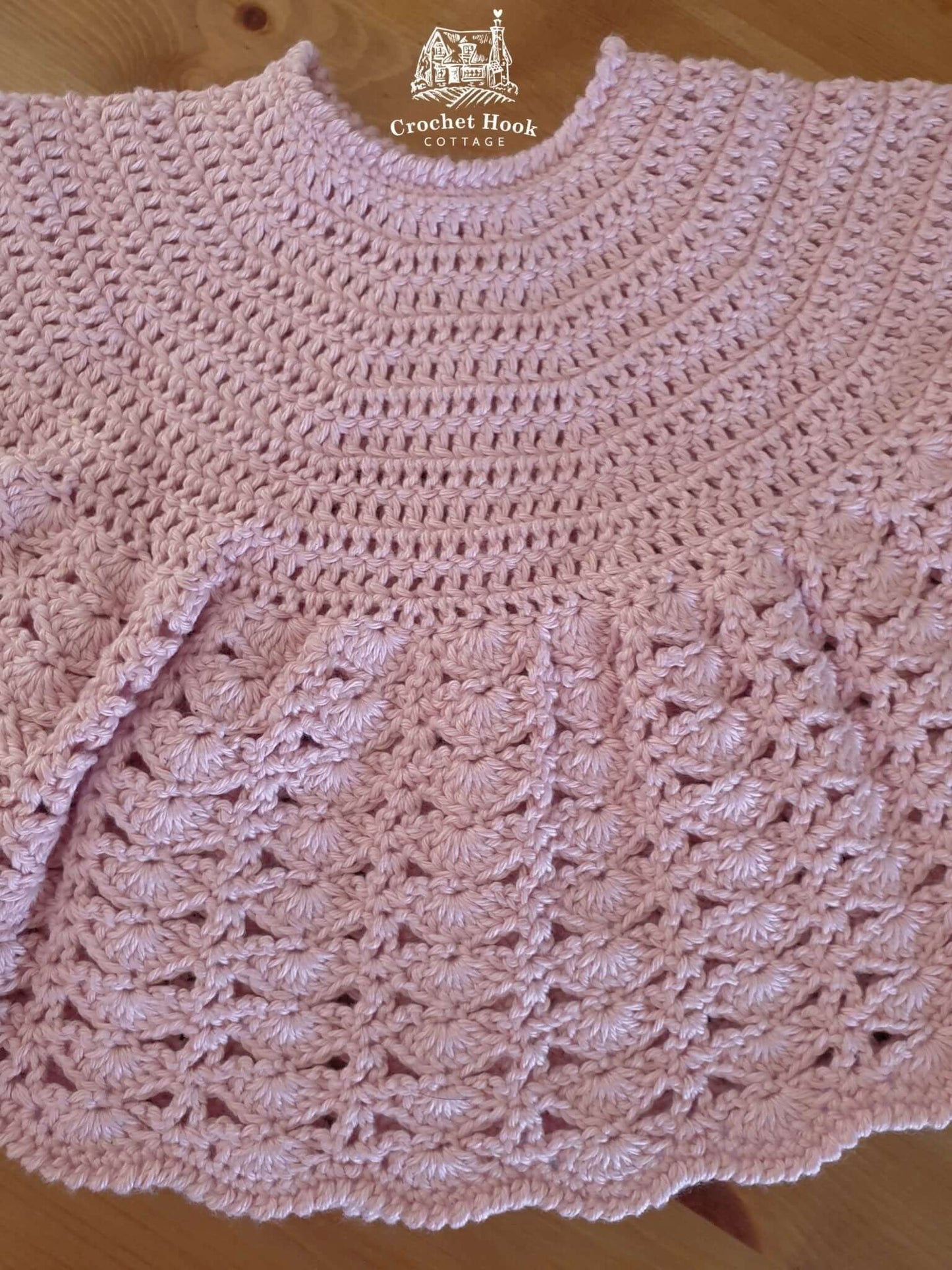 Light Rose Joyce Baby Jacket - www.crochethookcottage.com