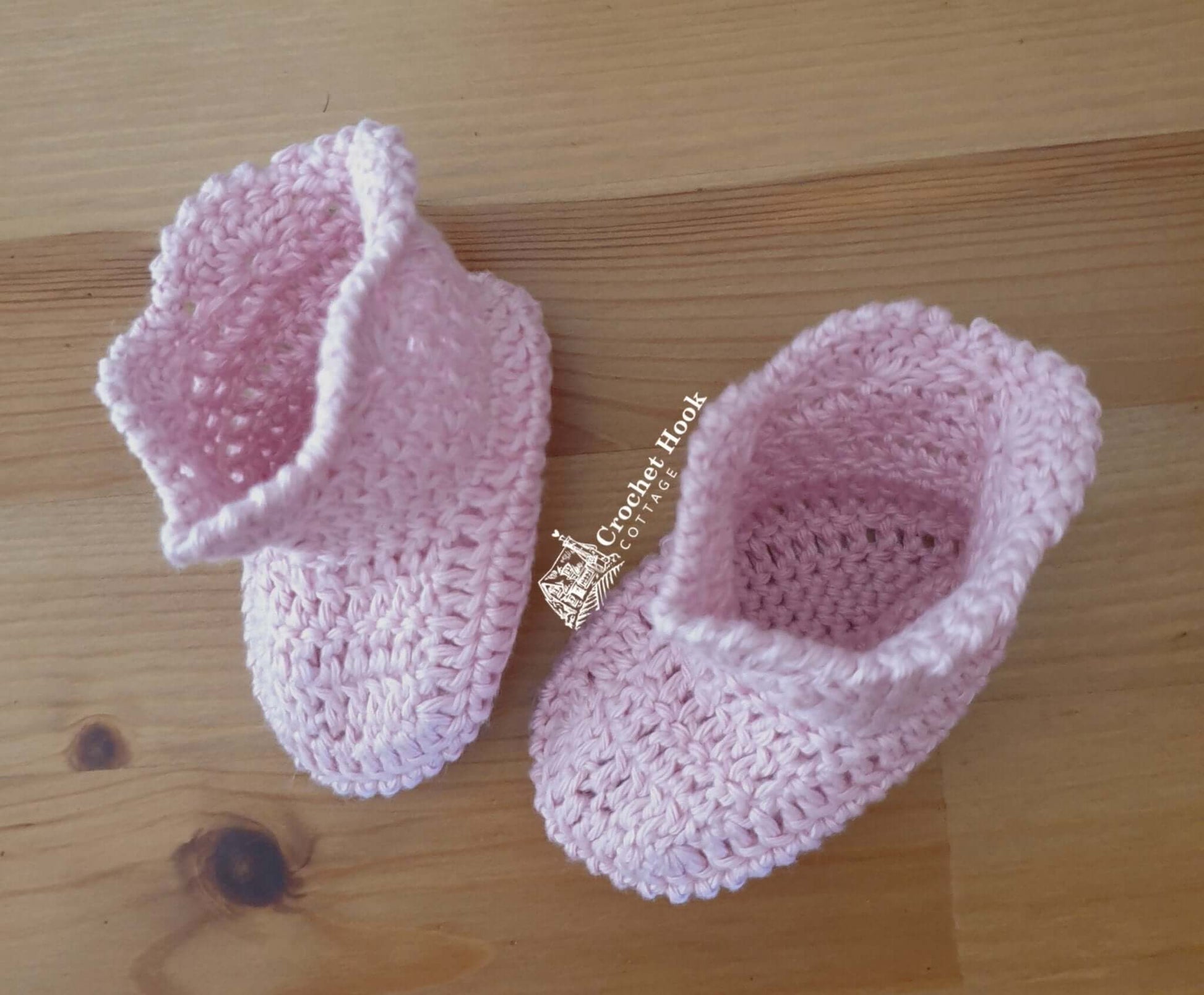 Light Rose Joyce Baby Sockettes - www.crochethookcottage.com