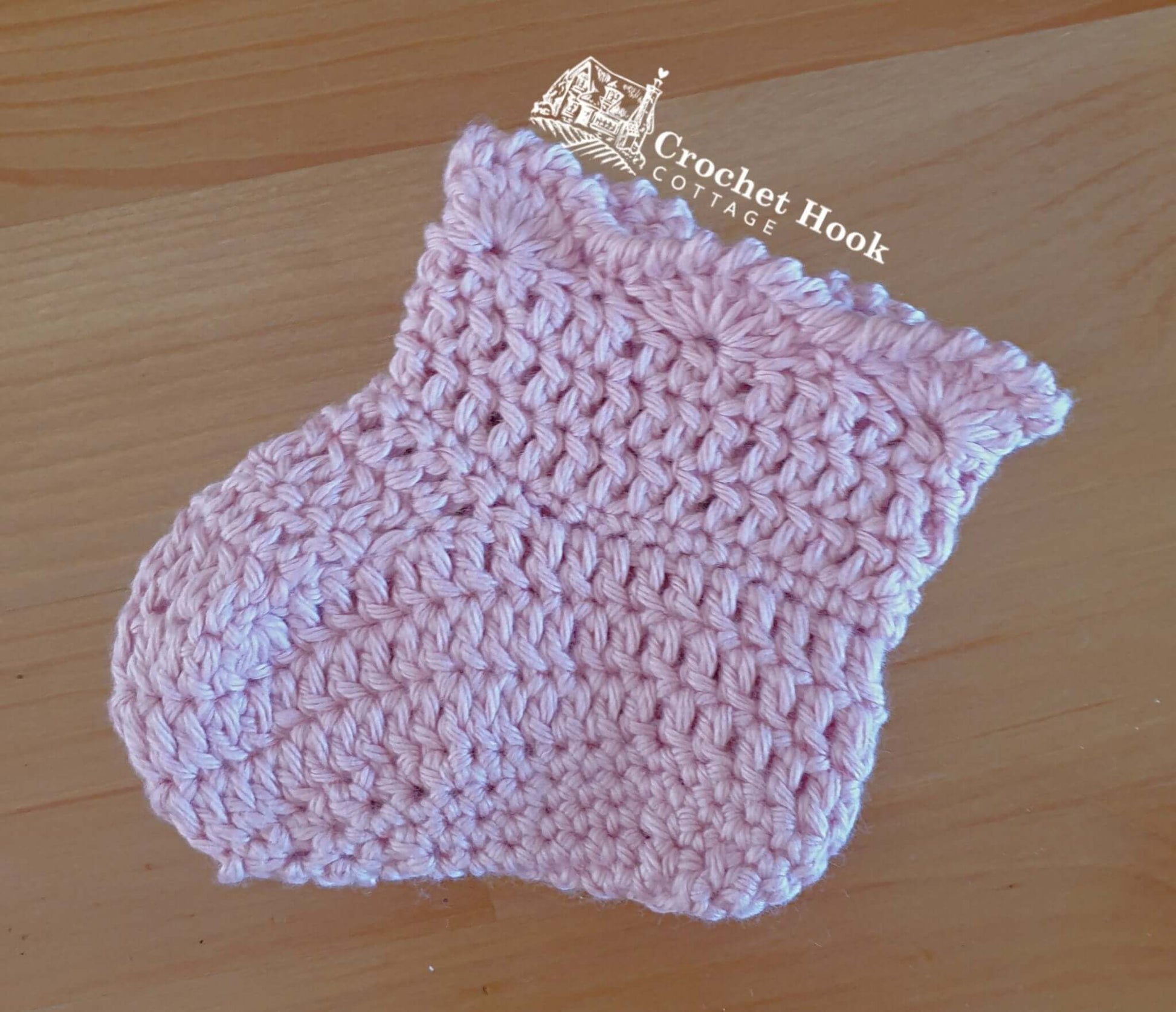 Light Rose Joyce Baby Sockettes - www.crochethookcottage.com