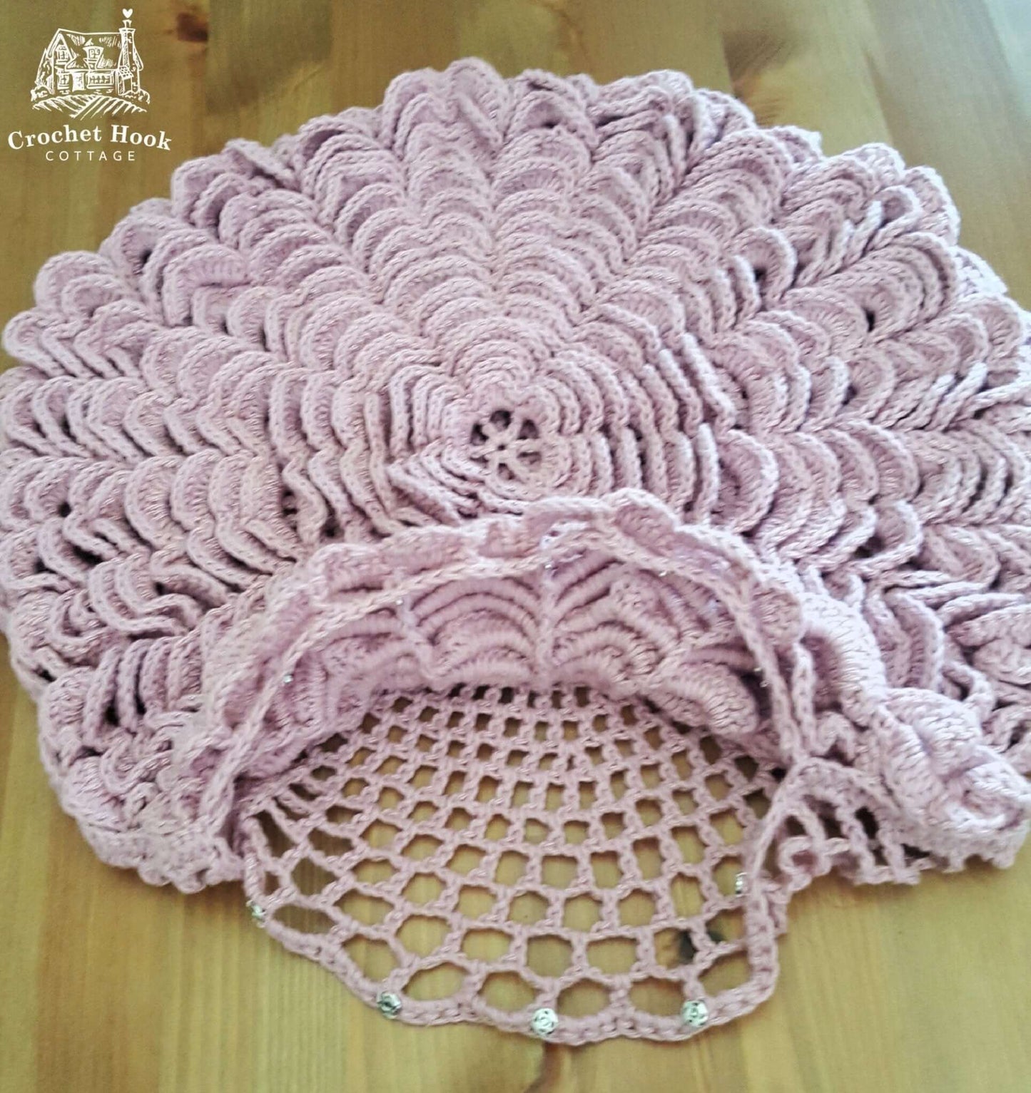 Light Rose Round Petal Cushion Cover - www.crochethookcottage.com