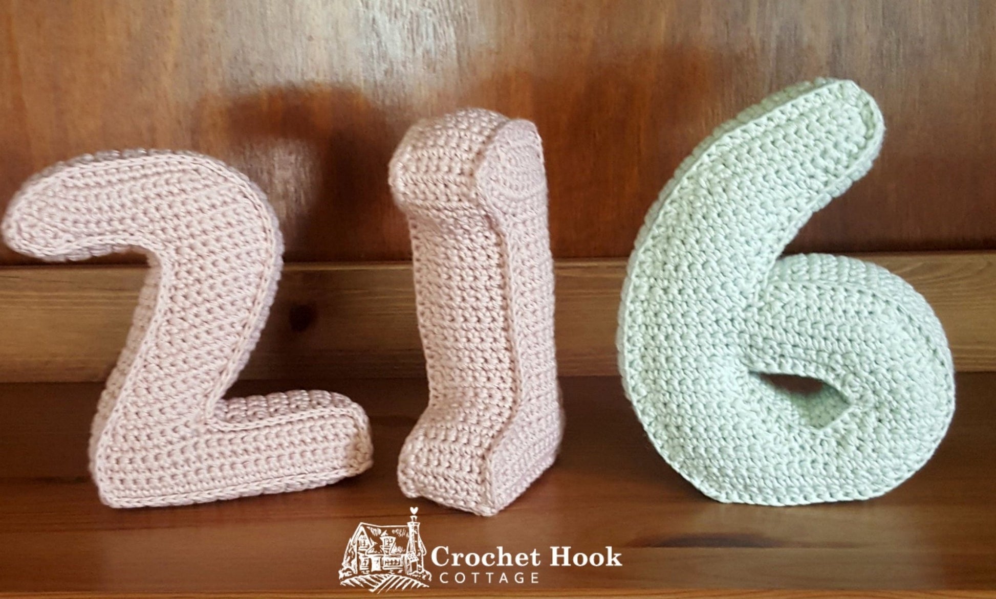 Number One, Crochet Numbers, 3D soft numerals - www.crochethookcottage.com