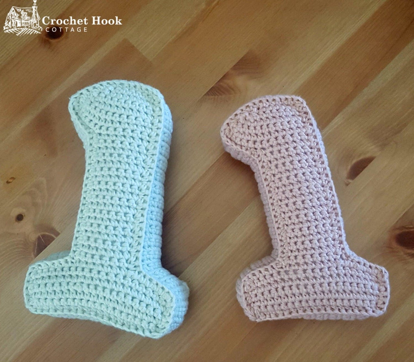 Number One, Crochet Numbers, 3D soft numerals - www.crochethookcottage.com