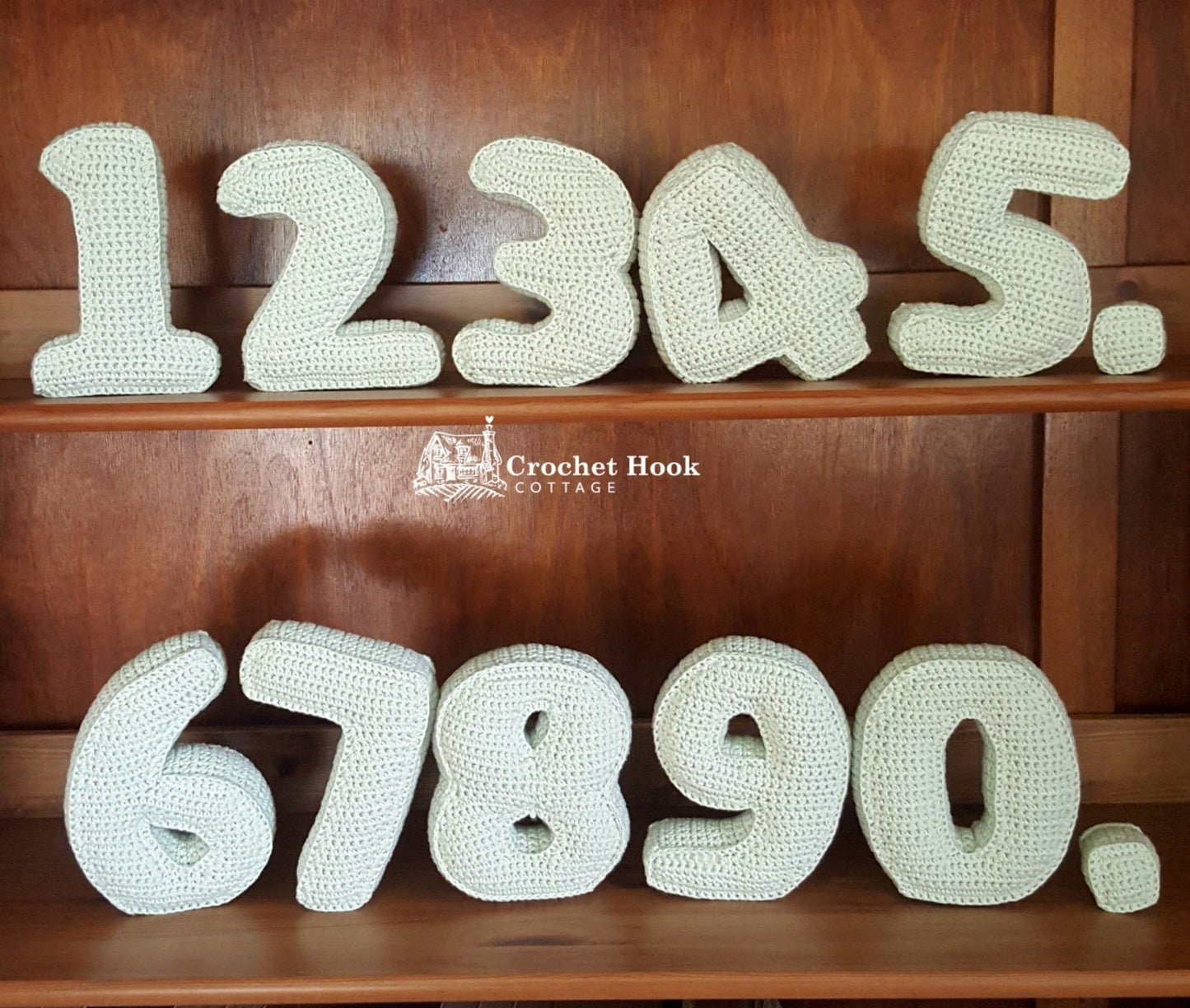 Number One, Crochet Numbers, 3D soft numerals - www.crochethookcottage.com