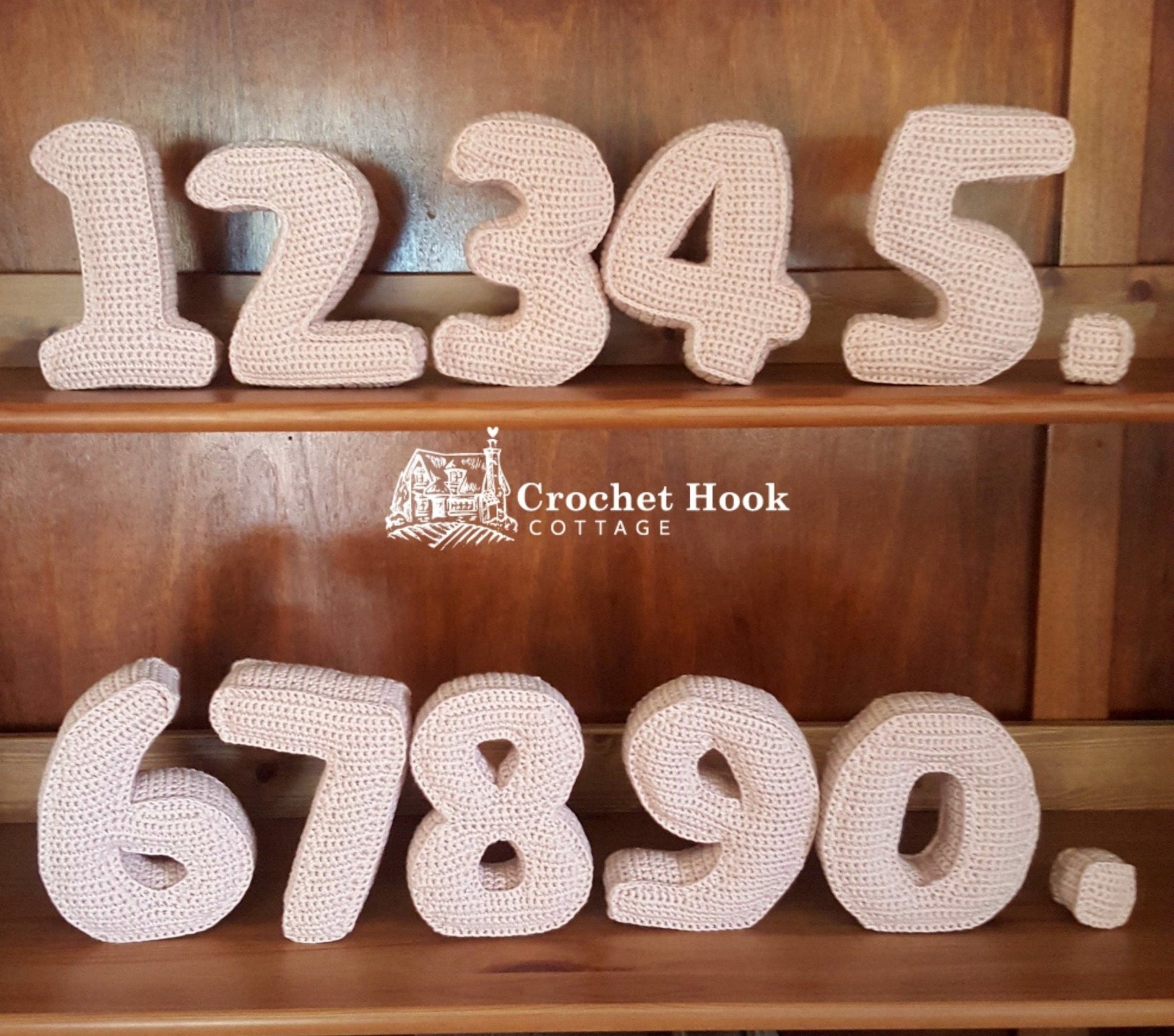 Number Seven, Crochet Numbers, 3D soft numerals - www.crochethookcottage.com