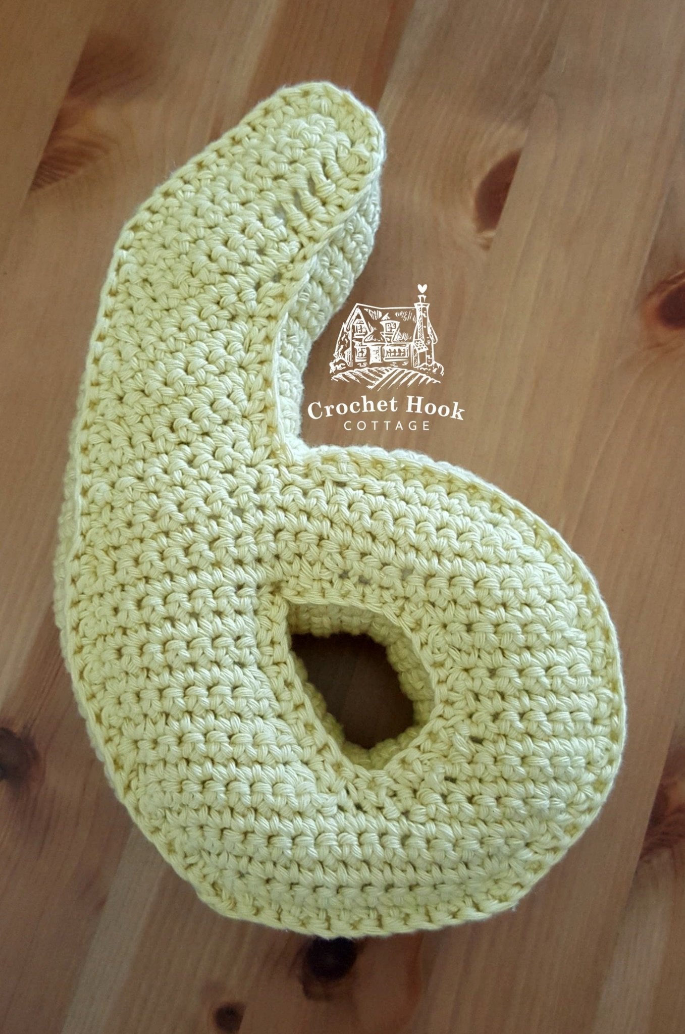 Number Six, Crochet Numbers, 3D soft numerals - www.crochethookcottage.com