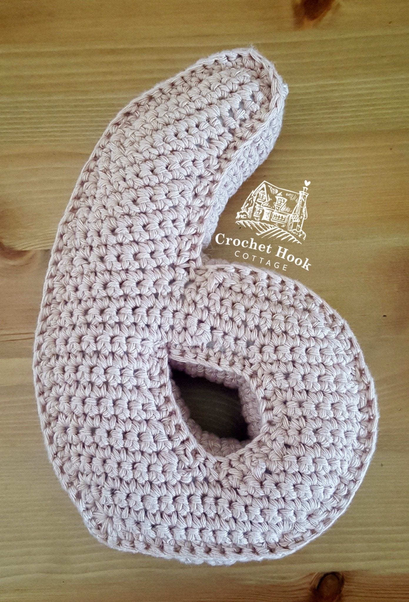 Number Six, Crochet Numbers, 3D soft numerals - www.crochethookcottage.com