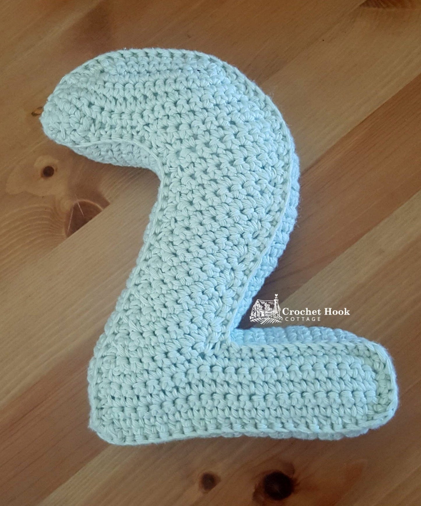 Number Two, Crochet Numbers, 3D soft numerals - www.crochethookcottage.com