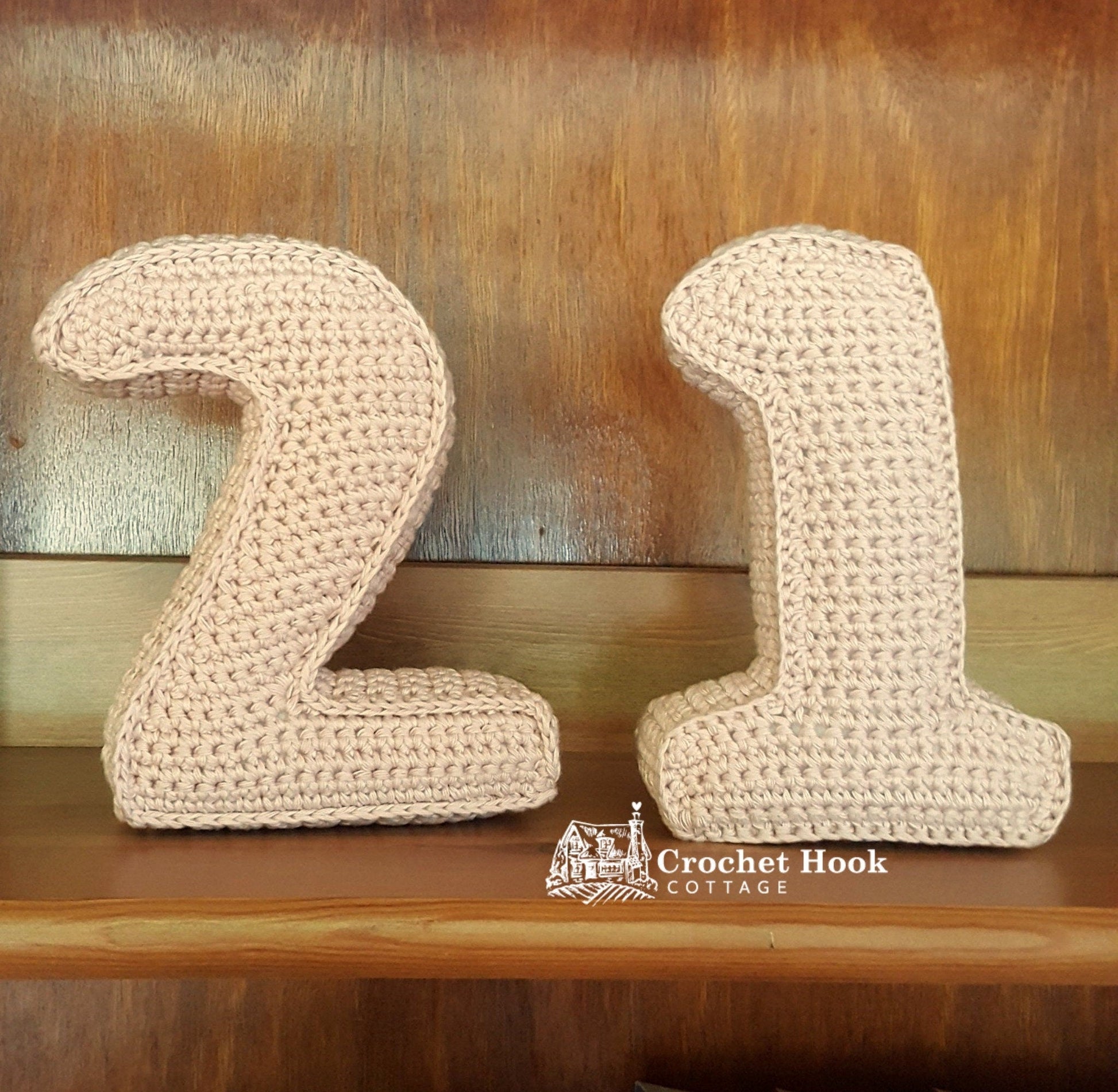 Number Two, Crochet Numbers, 3D soft numerals - www.crochethookcottage.com