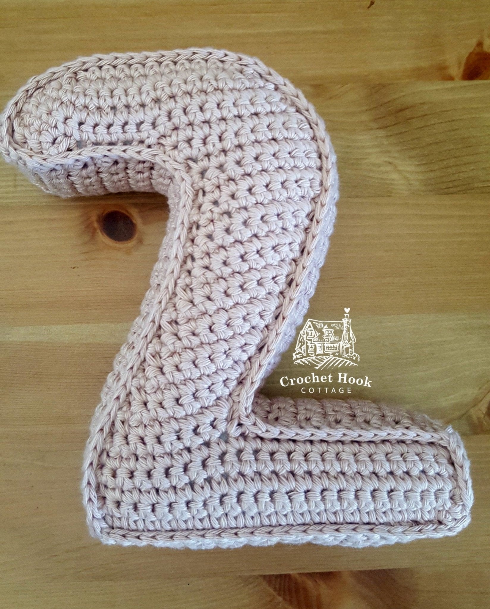 Number Two, Crochet Numbers, 3D soft numerals - www.crochethookcottage.com