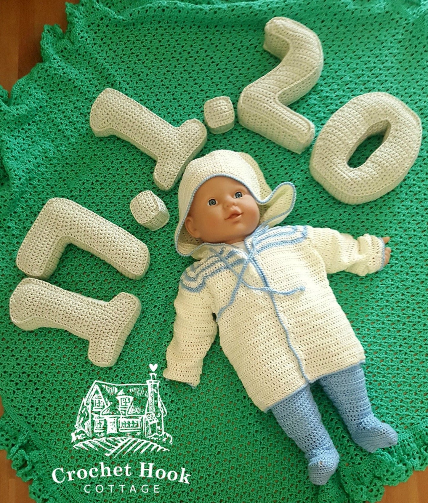 Number Zero, Crochet Numbers, 3D soft numerals - www.crochethookcottage.com