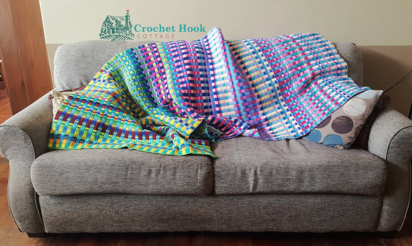 Temperature Blanket Crochet Pattern - Lines and Stripes, US Terminology - www.crochethookcottage.com