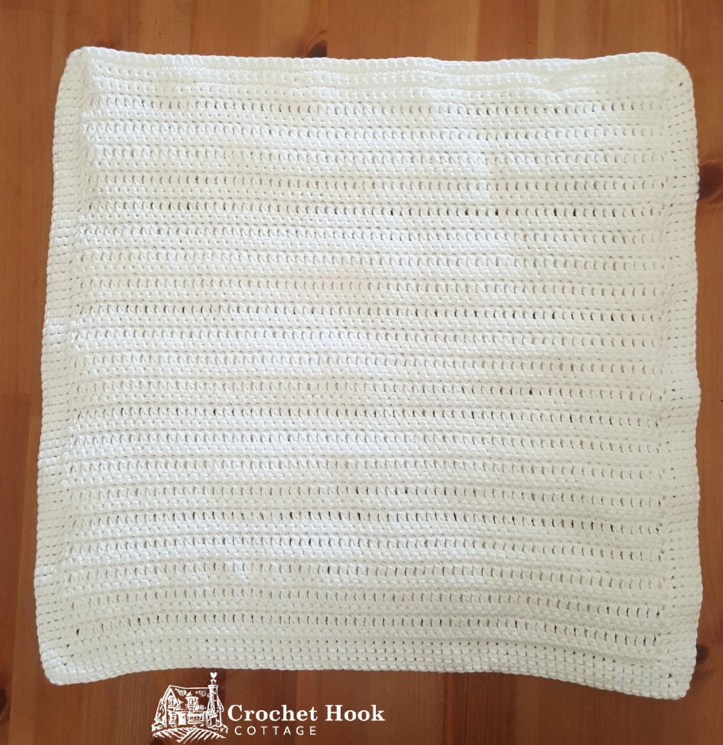 White Cotton Cushion Cover "String of Pearls" - www.crochethookcottage.com